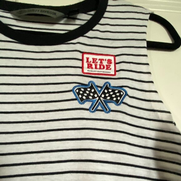 Harley-Davidson Let's Ride Men’s Striped Cotton Tank Top Size Small - Picture 2 of 4